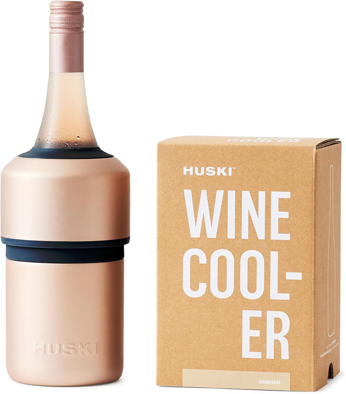 Huski Wine Chiller | Award Winning Iceless Design | Keeps Wine Cold up to 6 Hours | Wine Accessory | Next Generation Ice Bucket | Fits Some Champagne Bottles |