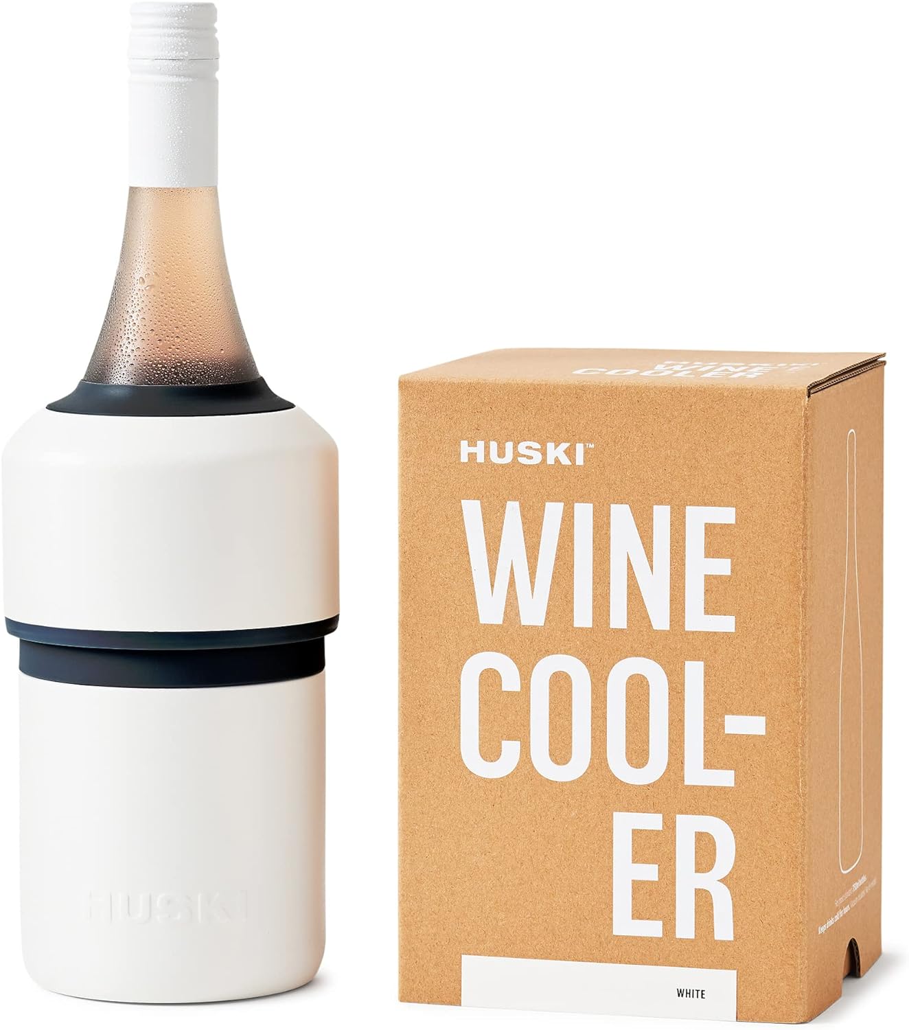 Huski Wine Chiller | Award Winning Iceless Design | Keeps Wine Cold up to 6 Hours | Wine Accessory | Next Generation Ice Bucket | Fits Some Champagne Bottles |