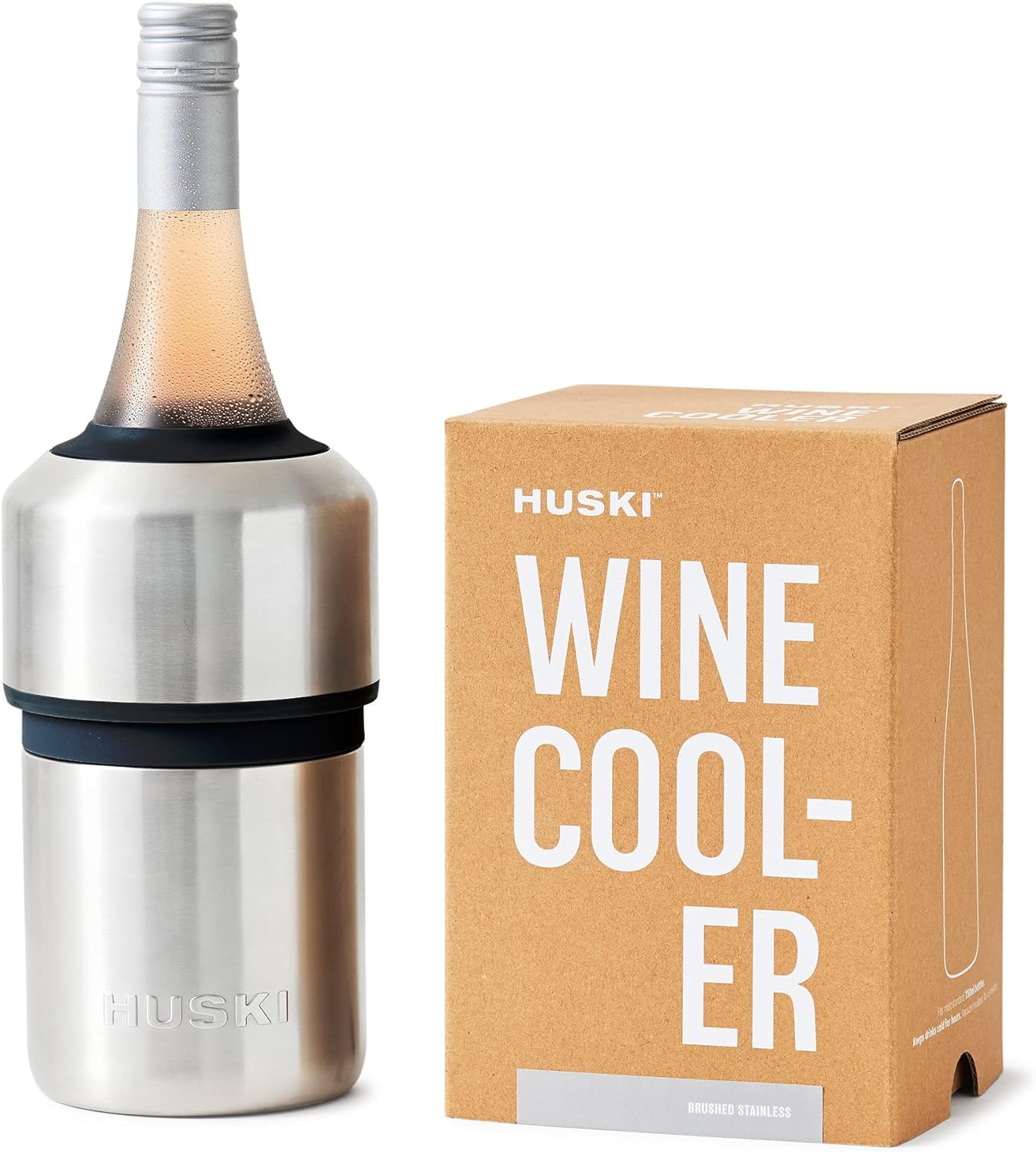 Huski Wine Chiller | Award Winning Iceless Design | Keeps Wine Cold up to 6 Hours | Wine Accessory | Next Generation Ice Bucket | Fits Some Champagne Bottles |